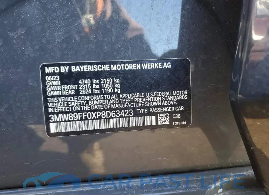 3MW89FF0XP8D63423# 12