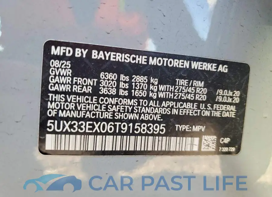 5UX33EX06T9158395# 12
