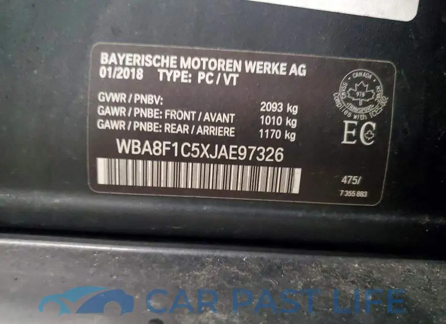 WBA8F1C5XJAE97326# 12