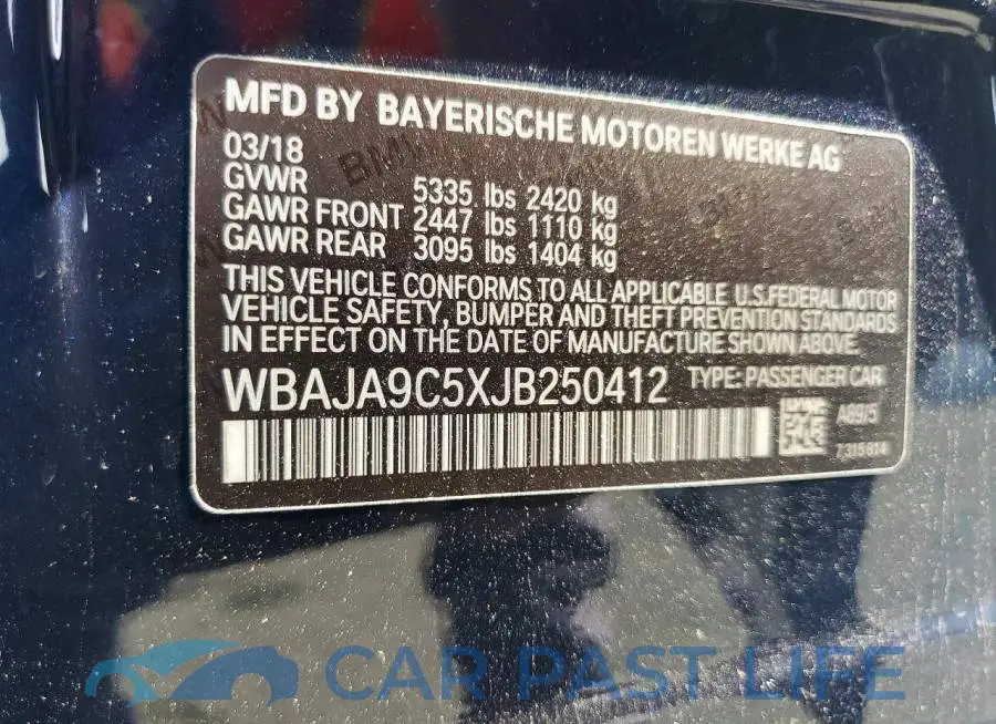 WBAJA9C5XJB250412# 12