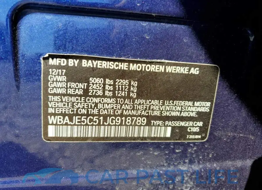 WBAJE5C51JG918789# 13