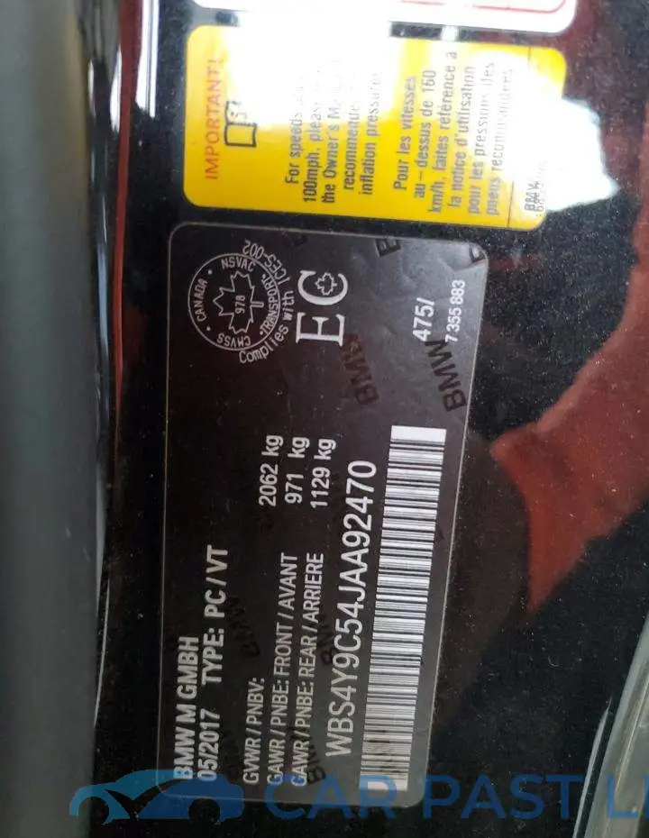 WBS4Y9C54JAA92470# 12