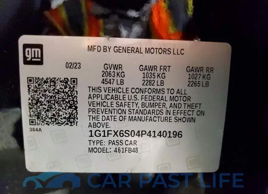 1G1FX6S04P4140196# 13
