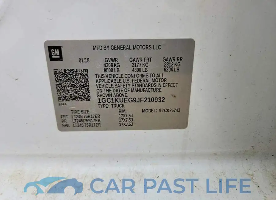 1GC1KUEG9JF210932# 12