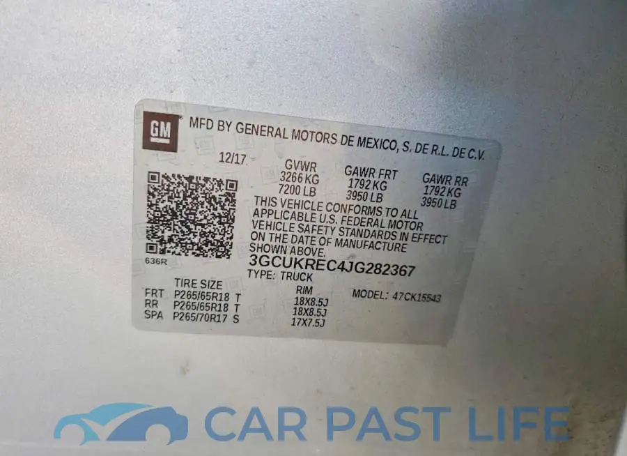 3GCUKREC4JG282367# 12
