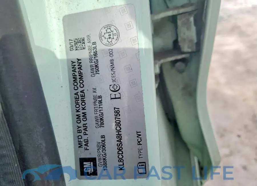KL8CD6SA8HC807587# 13