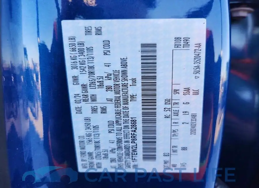 1FTEW2LP8RFA28681# 12