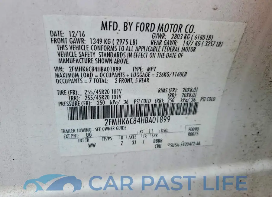 2FMHK6C84HBA01899# 13