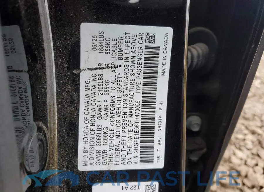 2HGFE1E56TH470055# 12