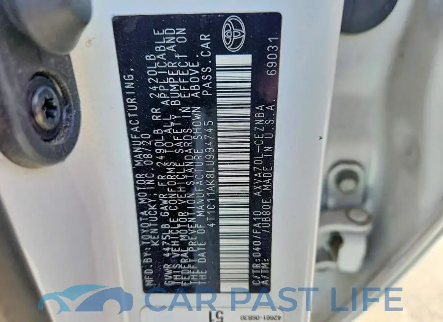 4T1C11AK8LU994745# 12