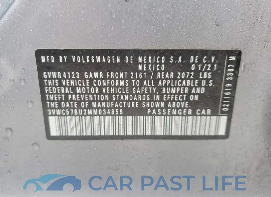 3VWC57BU3MM034859# 12