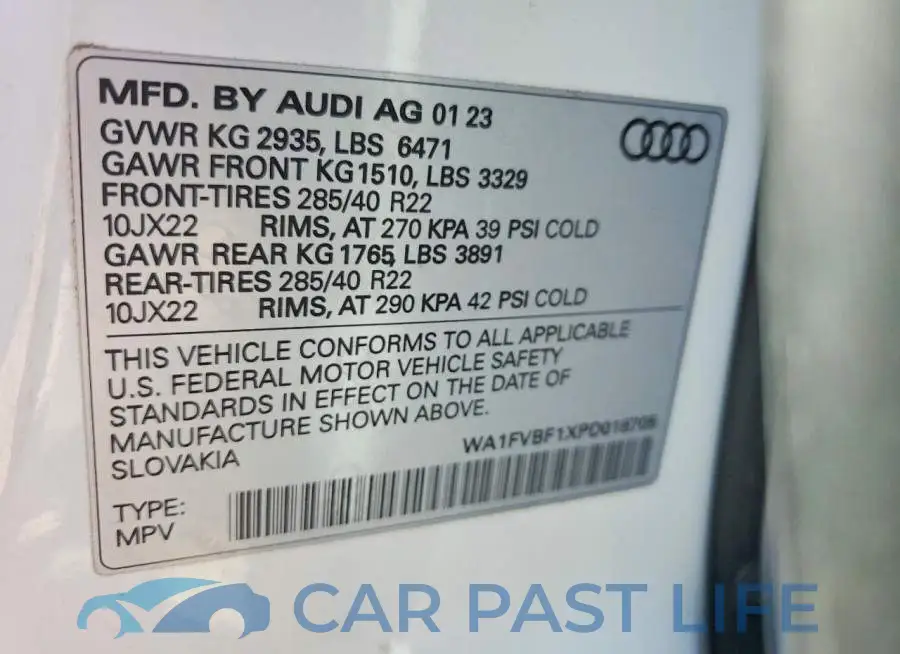 WA1FVBF1XPD018705# 14