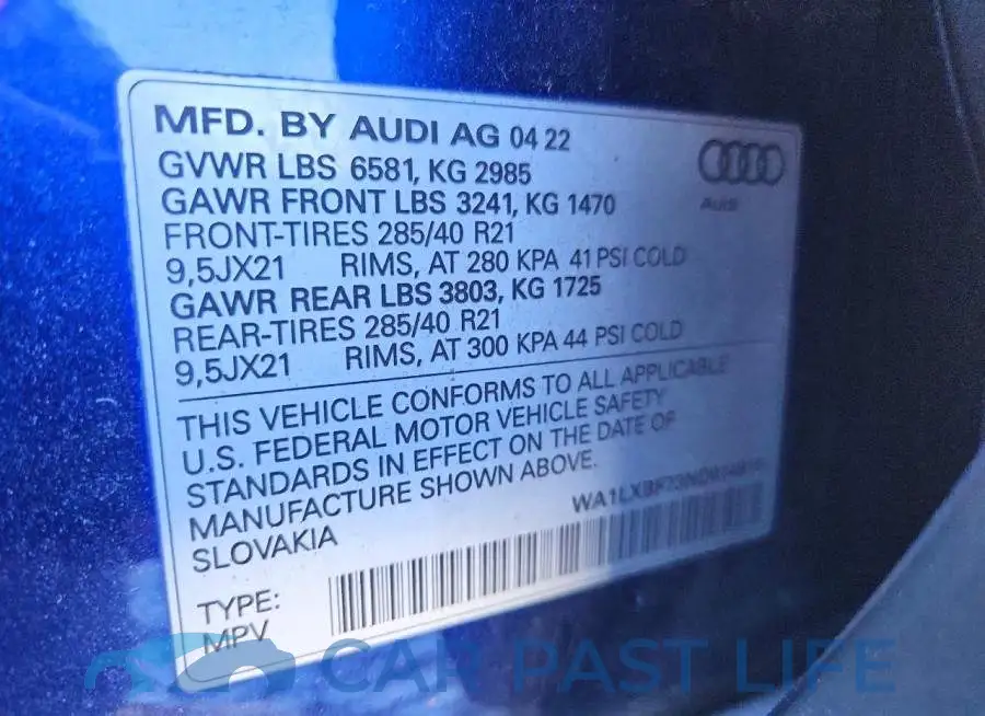 WA1LXBF73ND014915# 12