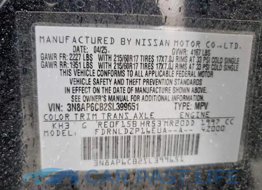 3N8AP6CB2SL399651# 14