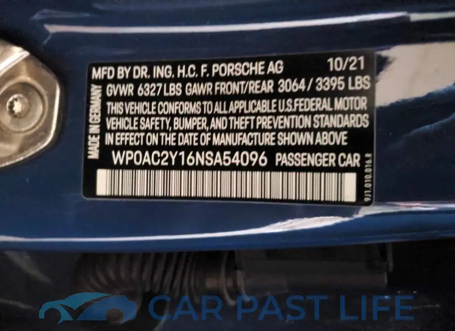 WP0AC2Y16NSA54096# 12