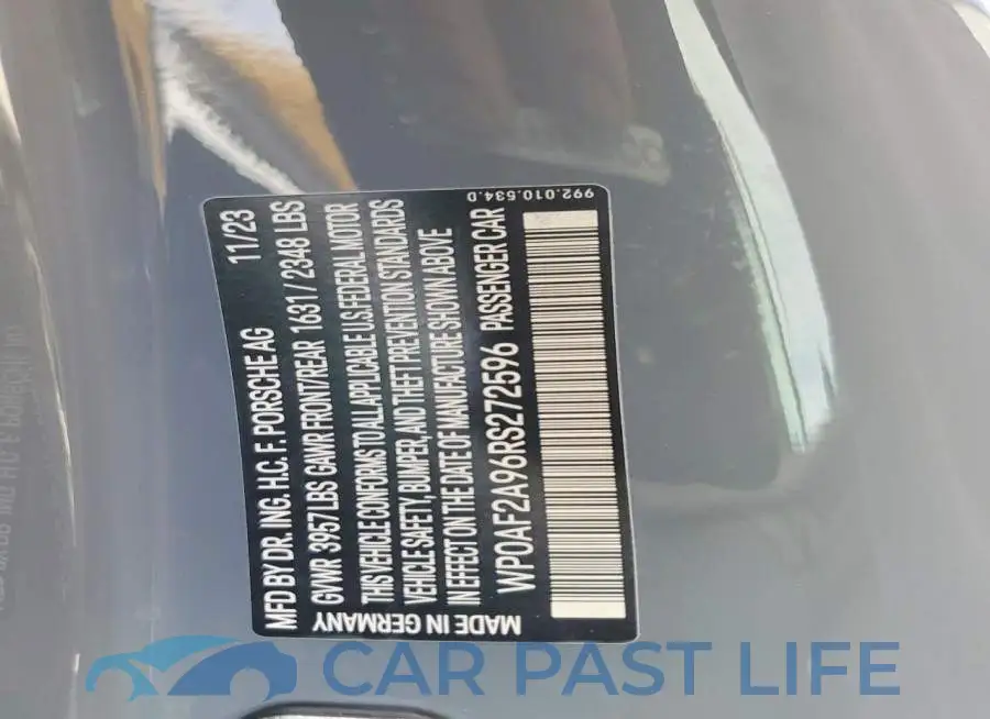 WP0AF2A96RS272596# 12