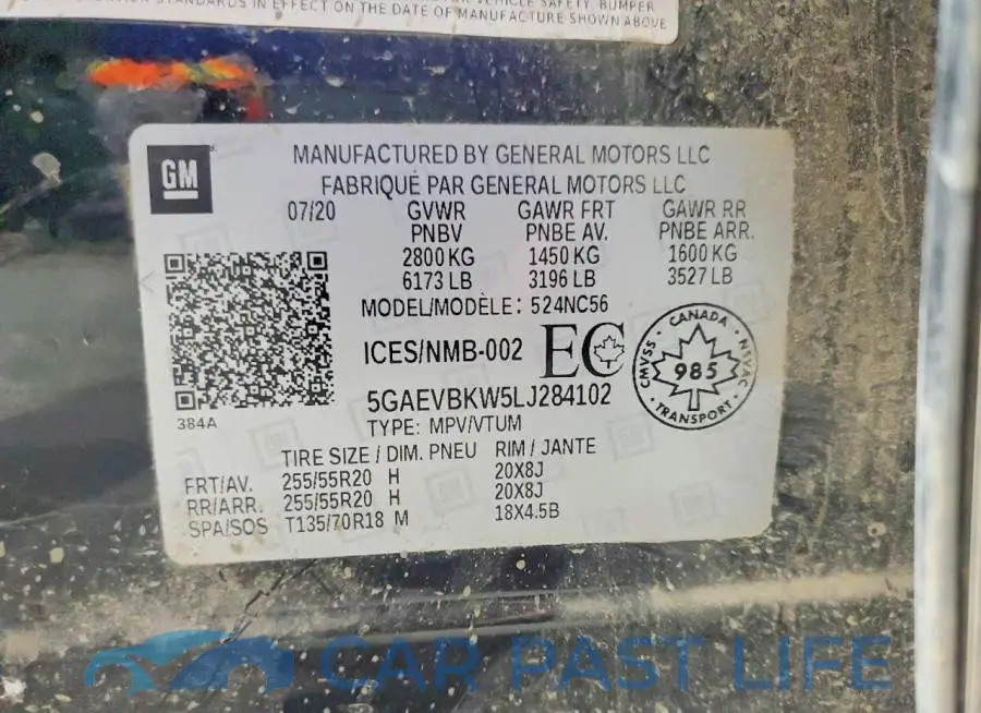 5GAEVBKW5LJ284102# 13