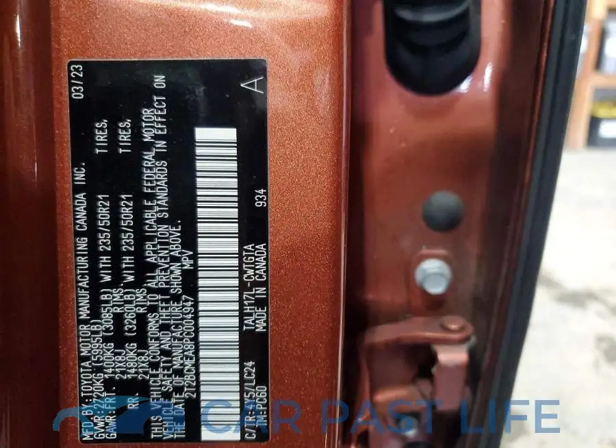 2T2BCMEA8PC004947# 13