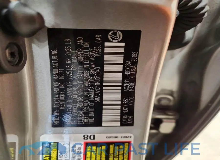 58AEA1C11MU010343# 13