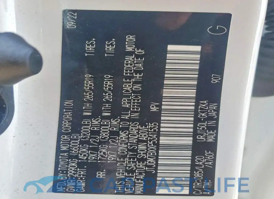 JTJGM7BXXP5341535# 13