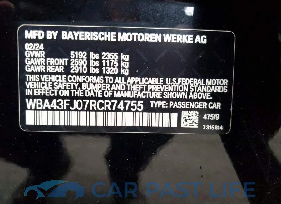 WBA43FJ07RCR74755# 12