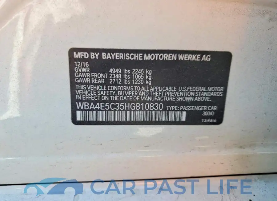 WBA4E5C35HG810830# 13