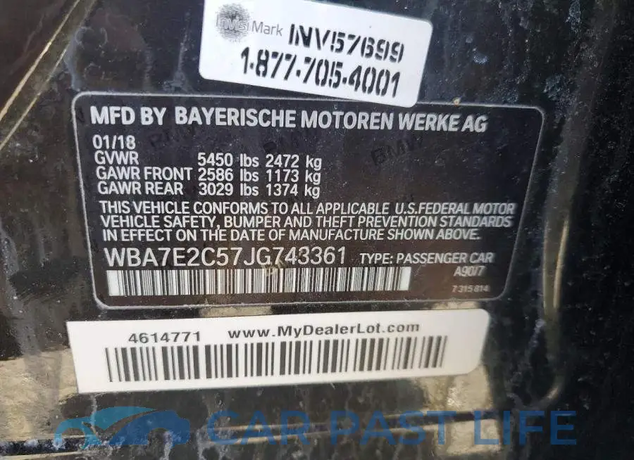 WBA7E2C57JG743361# 12