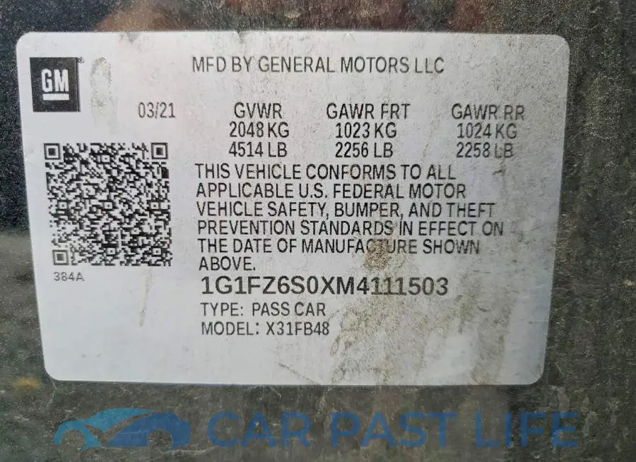 1G1FZ6S0XM4111503# 12