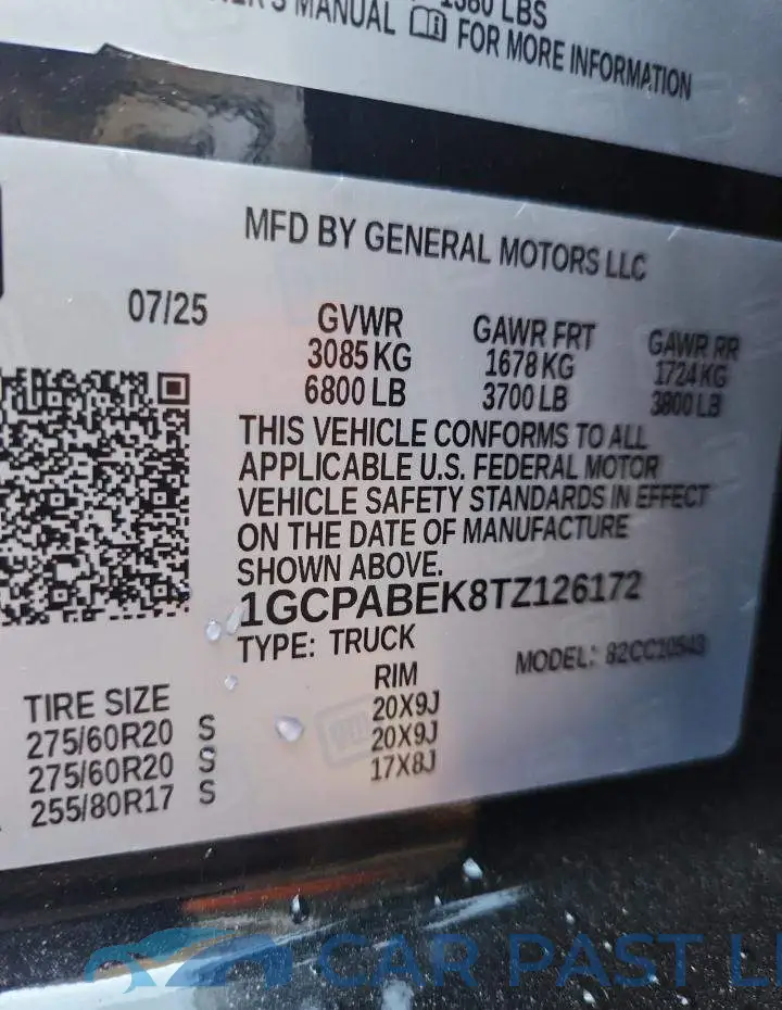 1GCPABEK8TZ126172# 13