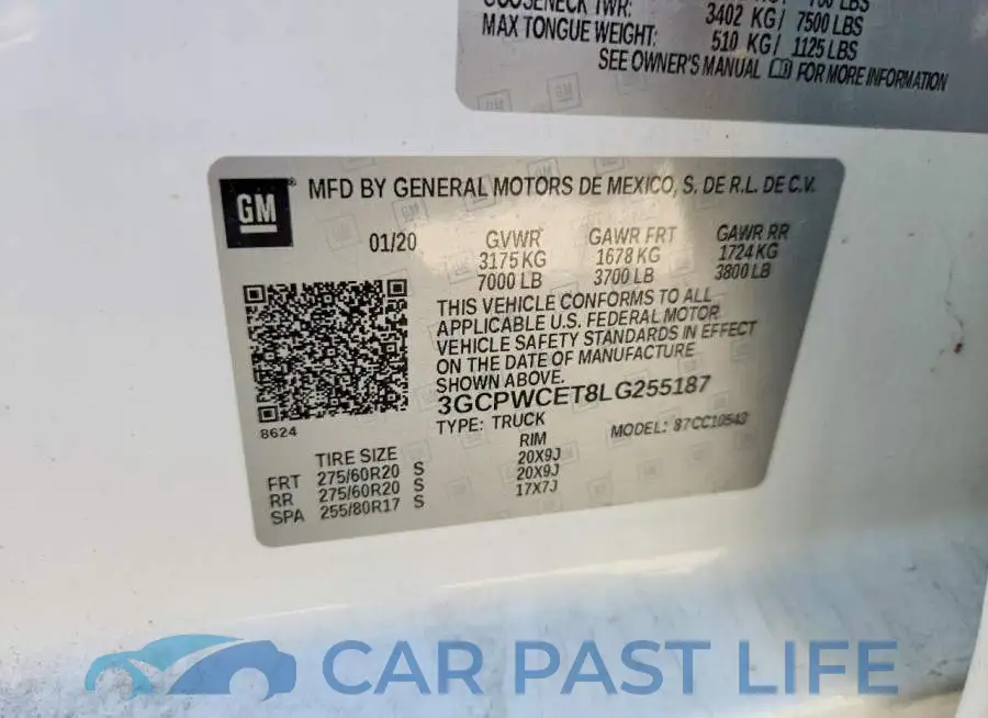 3GCPWCET8LG255187# 12