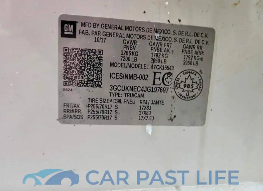 3GCUKNEC4JG197697# 12