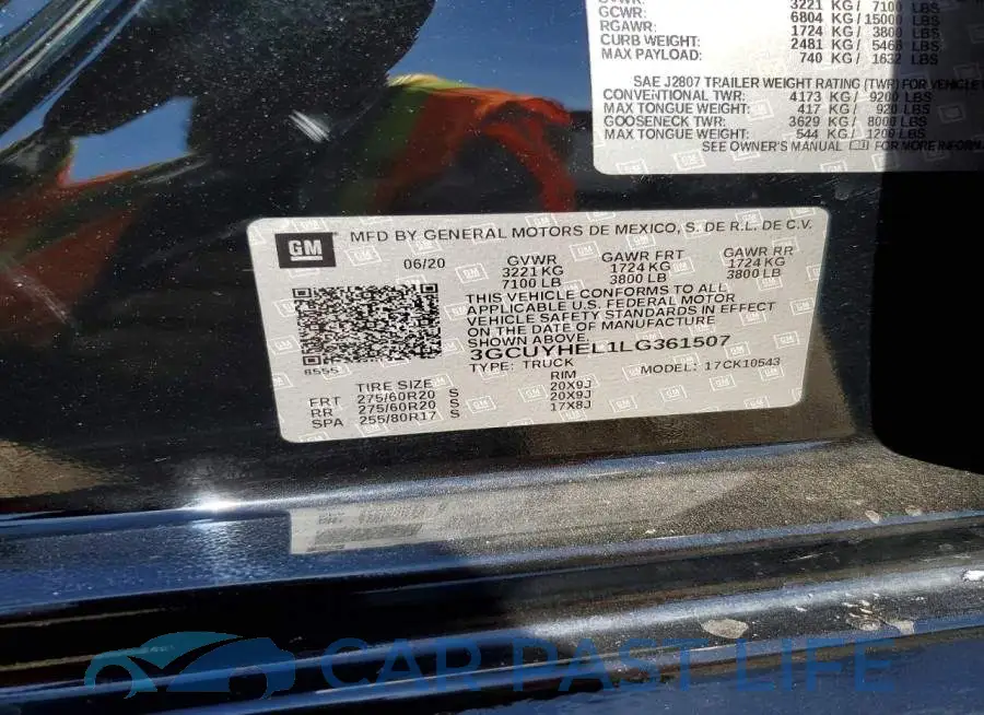 3GCUYHEL1LG361507# 12