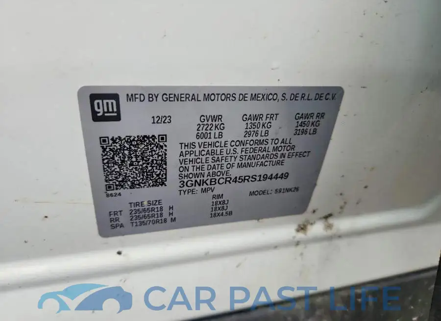 3GNKBCR45RS194449# 13