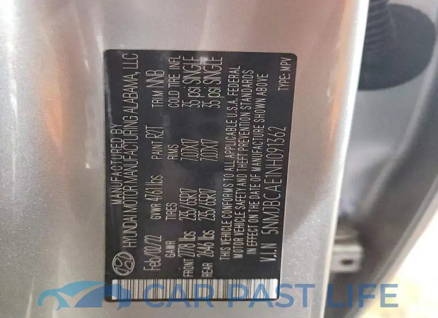 5NMJBCAE1NH091362# 13