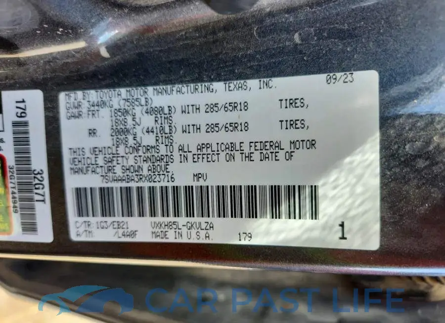 7SVAAABA3RX023716# 12