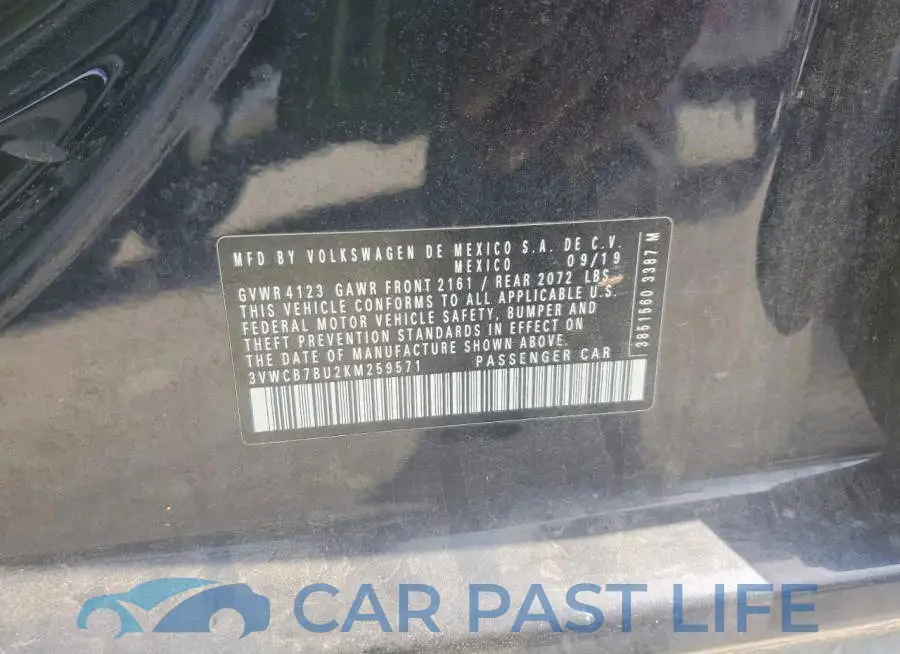 3VWCB7BU2KM259571# 12