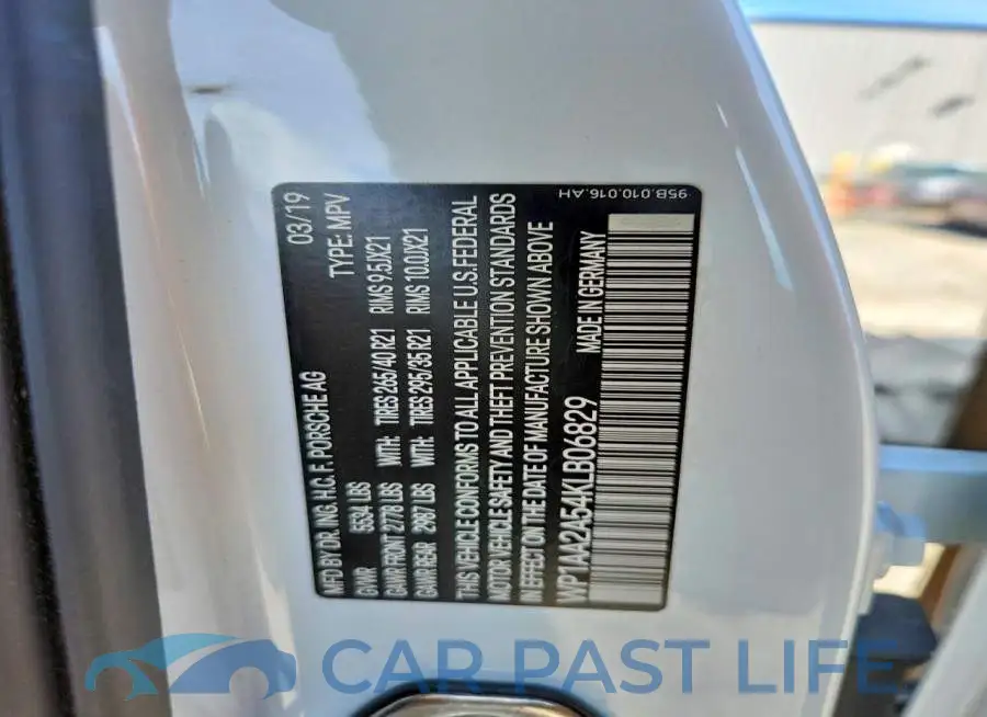 WP1AA2A54KLB06829# 13