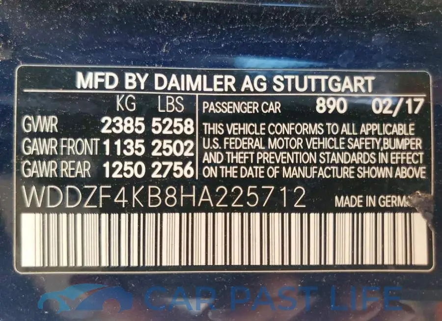 WDDZF4KB8HA225712# 12