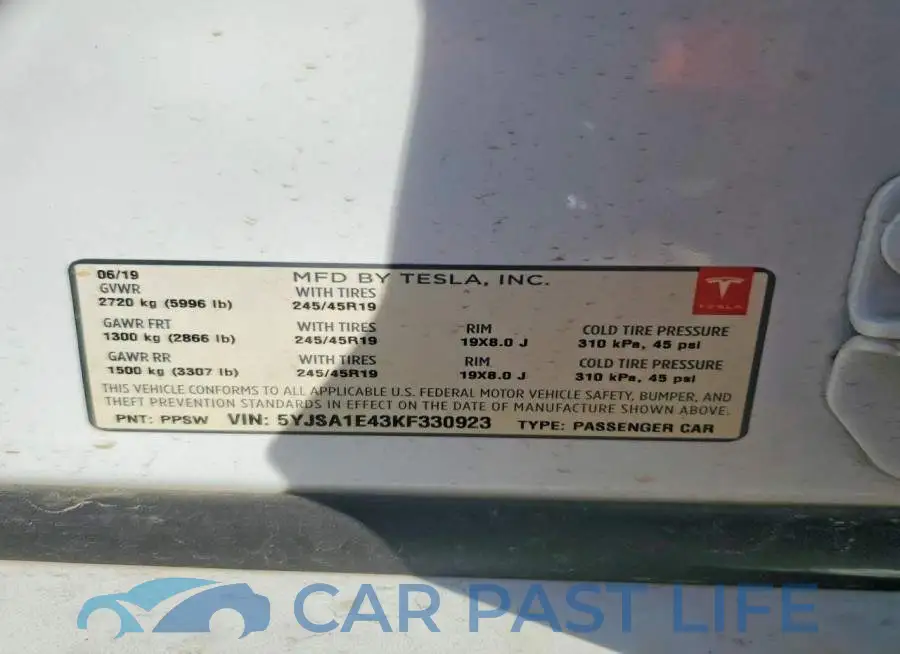 5YJSA1E43KF330923# 12