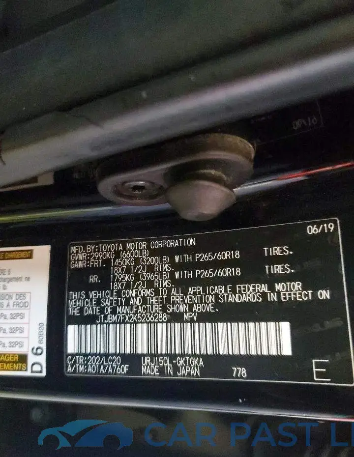JTJBM7FX2K5236288# 13