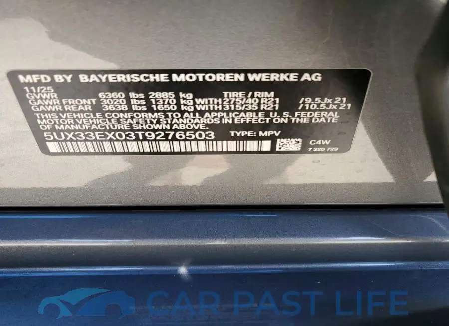 5UX33EX03T9276503# 12