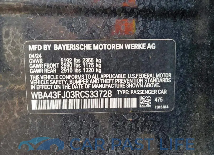 WBA43FJ03RCS33728# 12