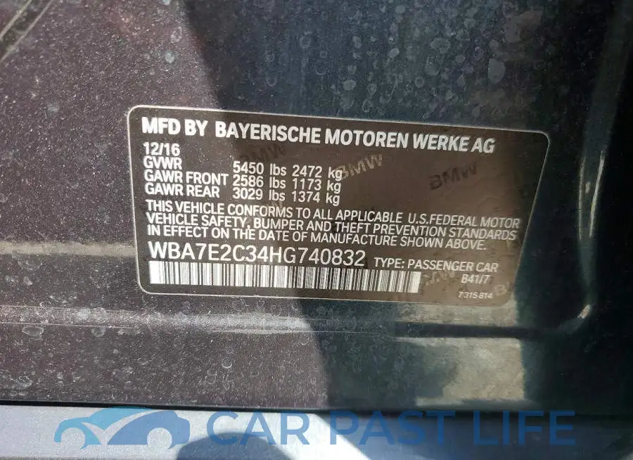 WBA7E2C34HG740832# 12