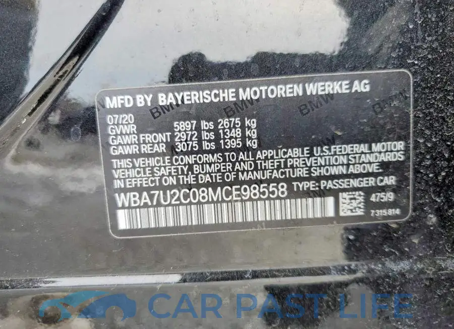 WBA7U2C08MCE98558# 13