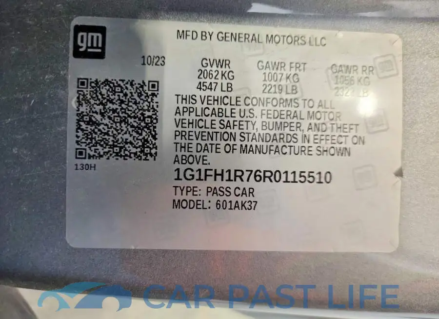 1G1FH1R76R0115510# 12