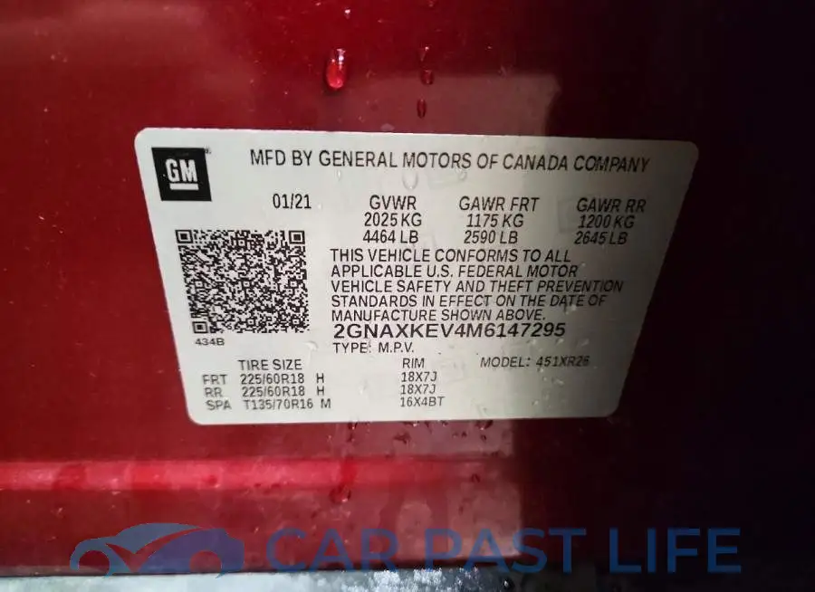 2GNAXKEV4M6147295# 13