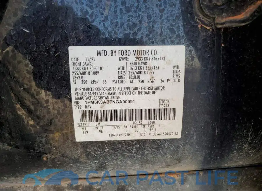 1FM5K8AB7NGA00991# 14
