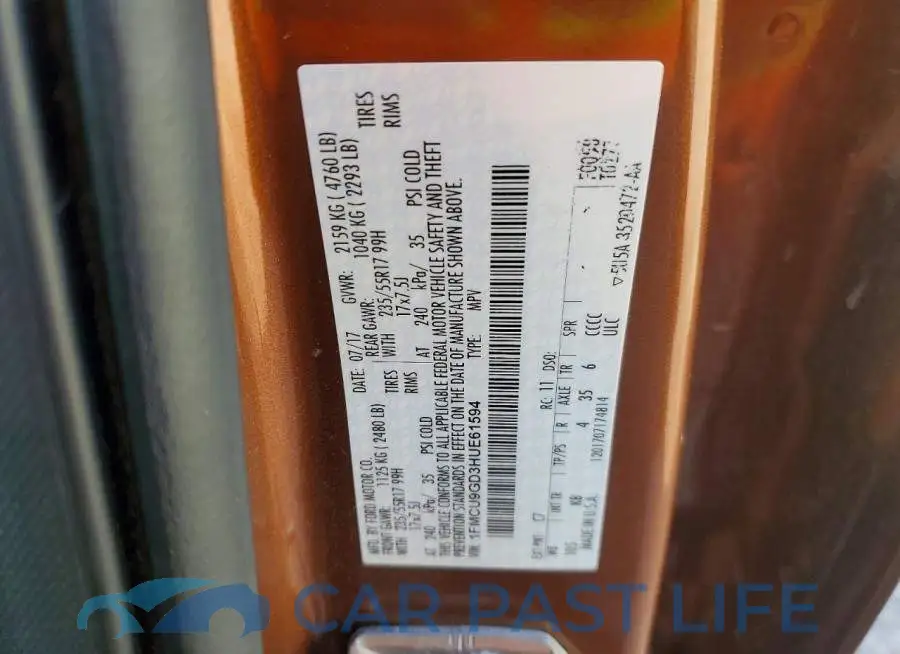 1FMCU9GD3HUE61594# 13