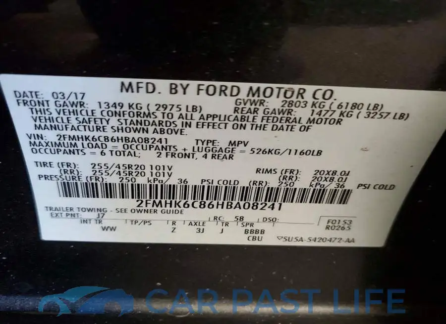 2FMHK6C86HBA08241# 13