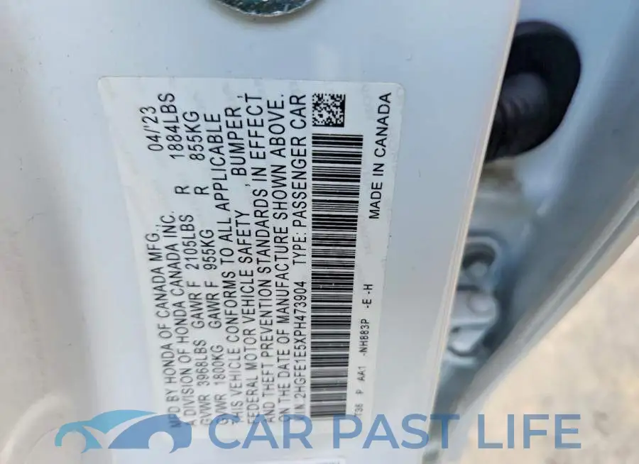 2HGFE1E5XPH473904# 12